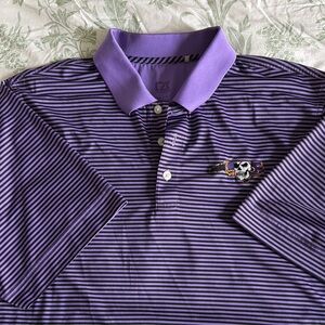Purple Striped Men's Polo Shirt